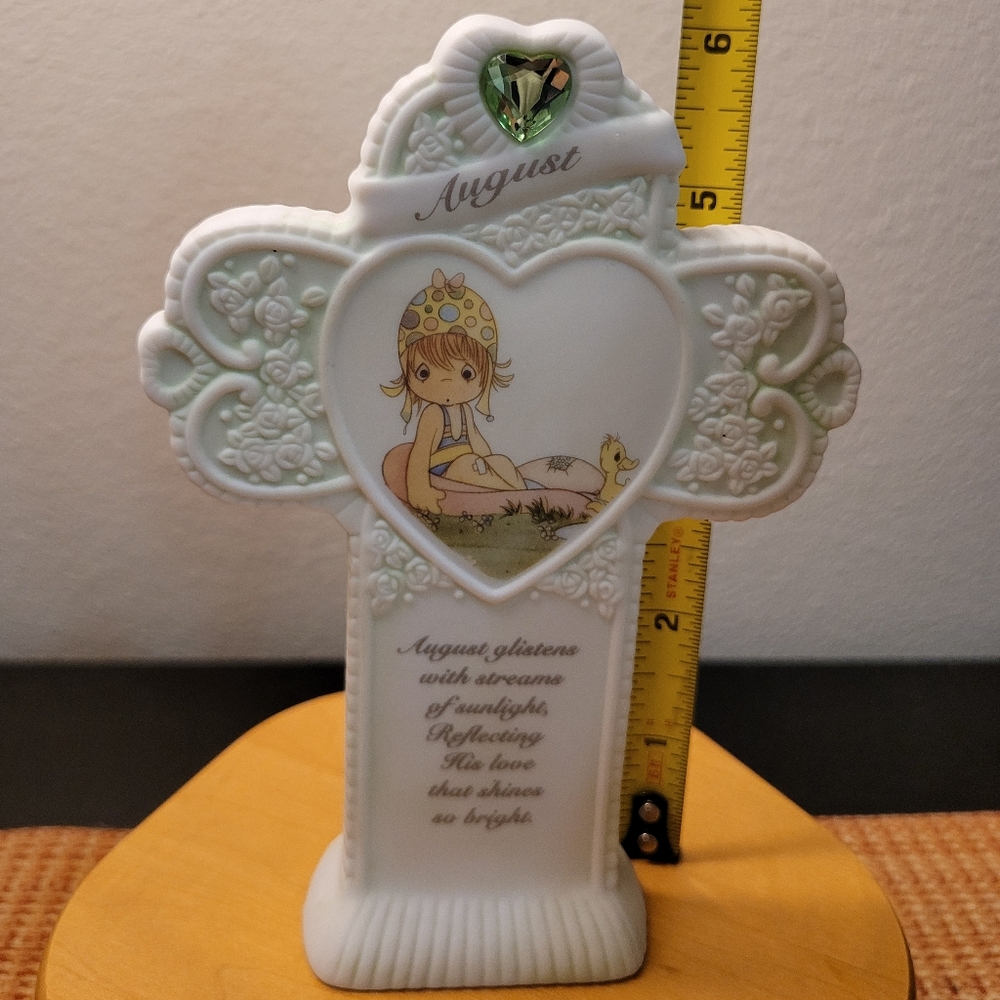 VTG Precious Moments Monthly Standing Cross, August, 1995, Enesco, Like New - Picture 8 of 11